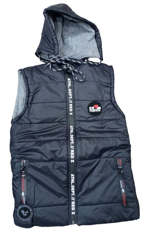 Sleeveless Parachute Winter Kids Jacket Removable Hood Invisible Zip (5~8) Years