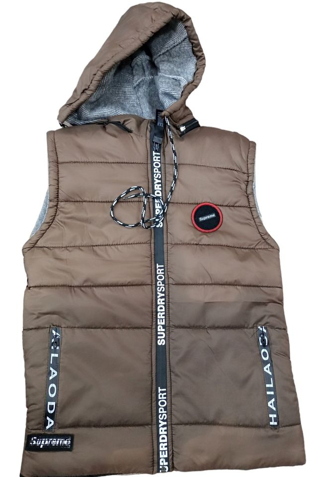Sleeveless Parachute Winter Kids Jacket Removable Hood Invisible Zip (5~8) Years