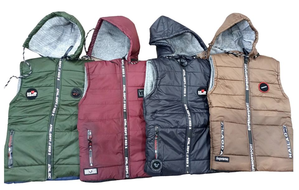 Sleeveless Parachute Winter Kids Jacket Removable Hood Invisible Zip (5~8) Years